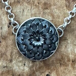 Sterling silver and vintage button necklace. Never worn. One-of-a-kind!